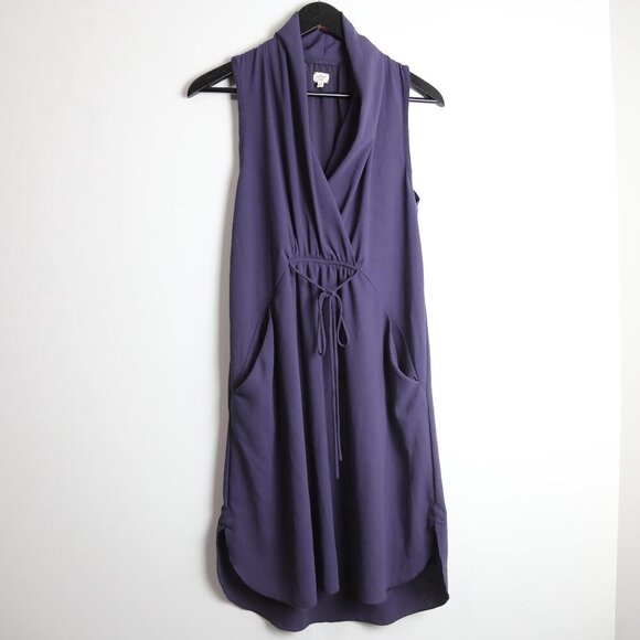 NWOT Aritzia Wilfred Sabine Dress Faux-Wrap Mini dress With Pockets Size Small - Picture 1 of 7